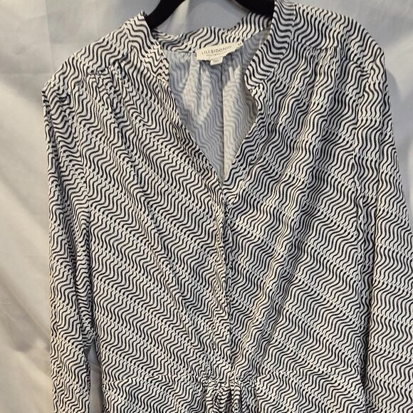 Lili Sidonio Romper With Snakes Size Medium Black & White NWOT Pockets - Picture 10 of 12